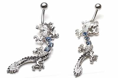 ムービングドラゴンへそピアス 14ゲージ 14G ヘソピアス 臍ピアス メンズ レディース ボディピアス ボディーピアス サージカルステンレス316L バナナバーベル カーブバーベル 低アレルギー ジ 6,203円