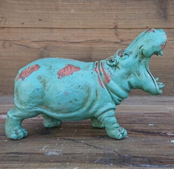 オブジェ 置き物 インテリア雑貨 家具 インテリア 陸の生き物シリーズ カバ オーナメント 全身