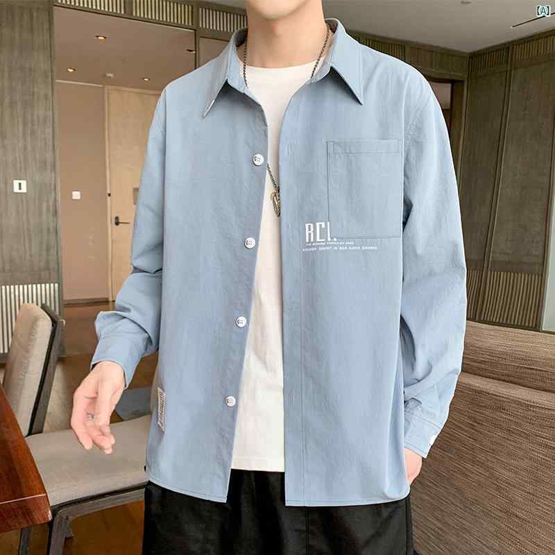 春夏 製 カジュアル 長袖 シャツ 夏用 高級 風 半袖 ジャケットメンズファッション トップス カジュアルシャツ スタンドカラー