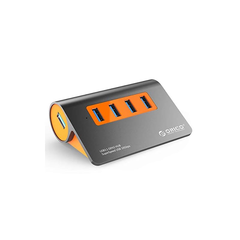 【10Gbps高速転送】ORICO USB3.1ハブ Gen2 4ポート USBハブ 12V2A 電源アダプター付き 1mUSBケーブル付 OTG機能対応 高放熱 アルミ M3H4-G2