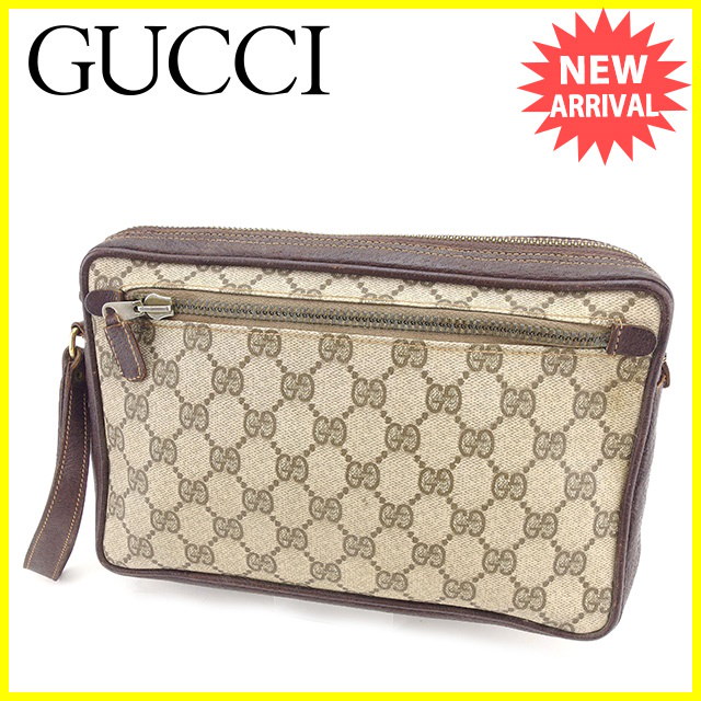 グッチ GUCCI クラッチバッグ メンズ可 ヴィンテージ GGプラス ベージュ×ブラウン系 PVC×レザー 訳あり セール 【中古】 T5781 . グッチ GUCCI クラッチバッグ メンズ可 ヴィンテージ GGプラス ベージュ×ブラウン系 PVC×レザー 訳あり セール 【中古】 T5781 .