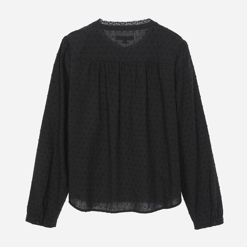 [レディース]レースミックスフリルブラウス (T262MBL146W)