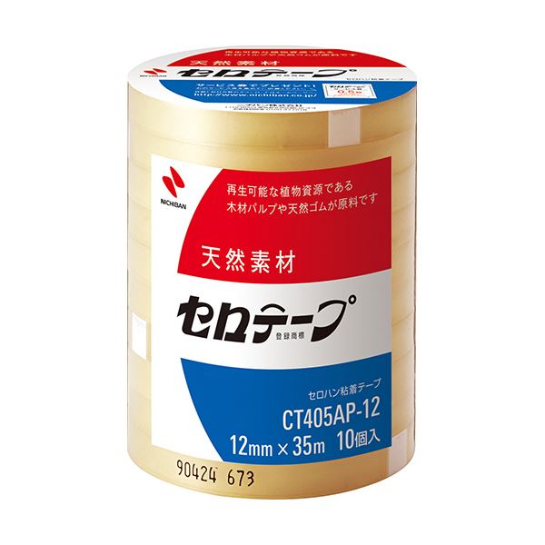 (まとめ) ニチバン セロテープ 大巻 12mm×35m 業務用パック CT405AP-12 1パック(10巻) (×10セット)