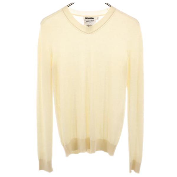 イタリア製 カシミヤブレンド 長袖 Vネック セーター 34 ベージュ系 ニット メンズ