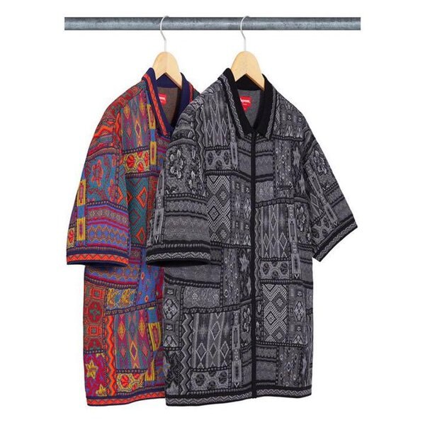 Patchwork Knit Zip Up Polo キント ジップ アップ ポロシャツ