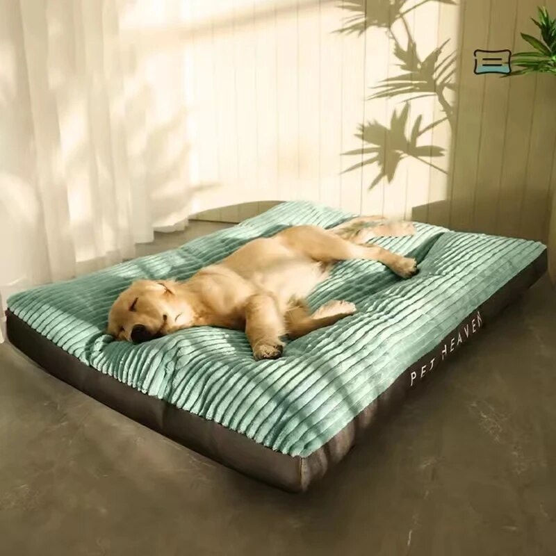 暖かいペットのベッドマット,犬のソファ,小,中,大の犬,子犬,子猫,大きなサイズ,寝袋 Green L 58x40x7cm