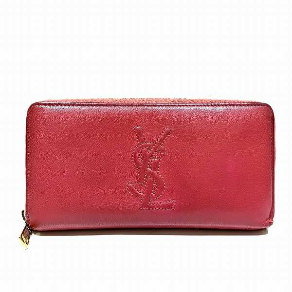 イヴ・サンローラン ロゴ ラウンドファスナー 177555 長財布 レディース【中古】