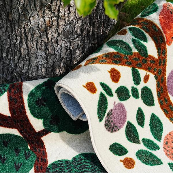 玄関マット ドアマット 110×60cm 屋内 おしゃれ 北欧 植物 木 柄 洗える 丸洗い 吸水 キッチン 脱衣所 ランドリー 日本製 滑り止め すべり止め ずれ防止