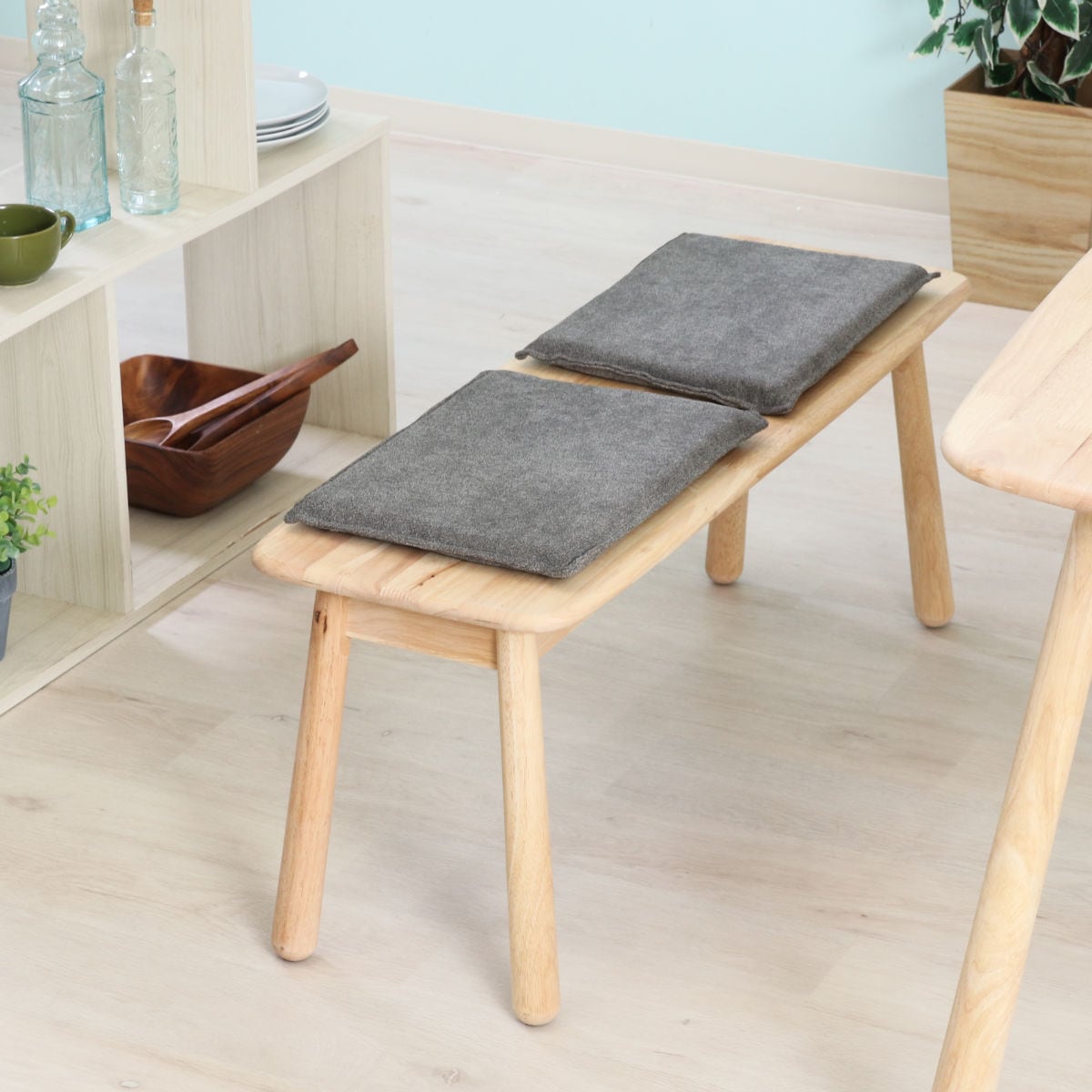 ダイニングベンチ 幅100cm 木製 ダークグレー ベンチ 2人掛け 天然木 北欧 ナチュラル クッション付き シンプル 木目 背もたれなし おしゃれ 8,609円