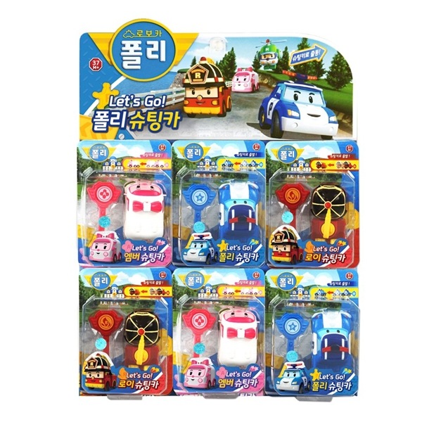 レッツゴー ロボカー ポリシューティングカー作動玩具6pセット