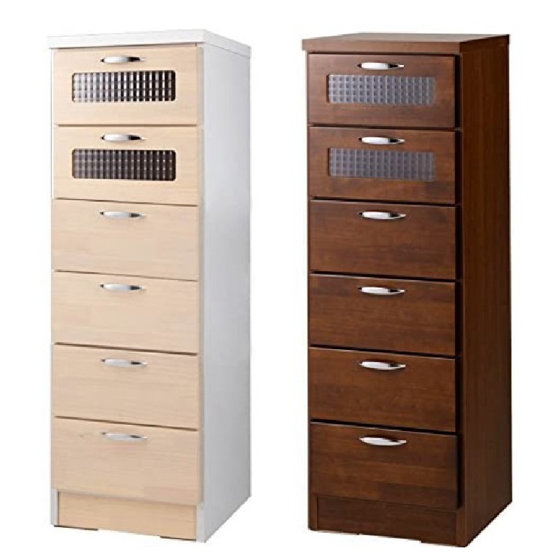 バニラ スリムチェスト 5段 幅40cm 日本製 完成品 薄型 省スペース 引き出し 隙間 収納