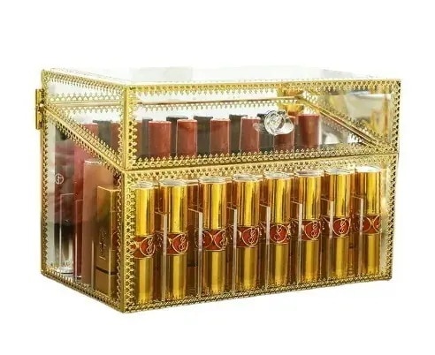 家庭用ガラス防塵口紅収納ケース非亜克力セット棚化粧品リップクリーム女子机の上整理