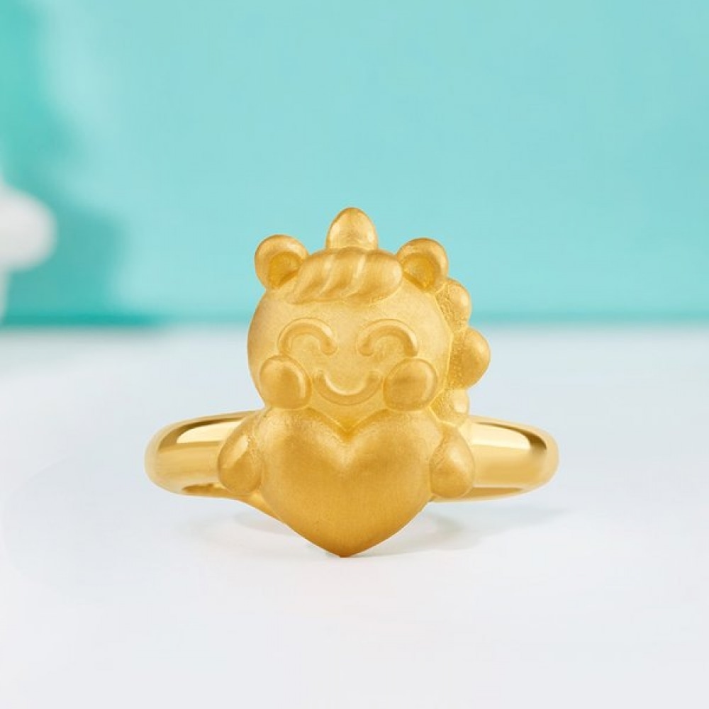 タイニーアンドコー 24K 黄金 ココ 1.875g 馬年 ポンポン ユニコーン リング