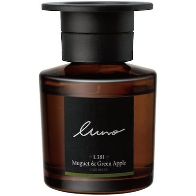 他サイト： カーメイト 車用 消臭芳香剤 ルーノ フレグランス リキッド 置き型 ミュゲ&グリーンアップル 80ml L381 アロマオイル ナチュラル ドリンクホルダーの商品画像