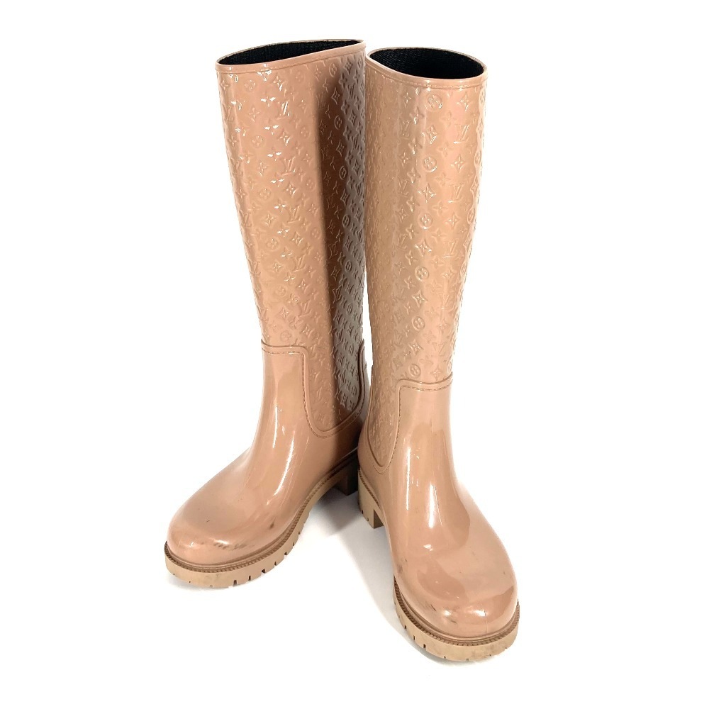 レインシューズ ロング レインブーツ モノグラム 長靴 シューズ ロングブーツ ロングレインブーツ ラバー ベージュ 27,225円