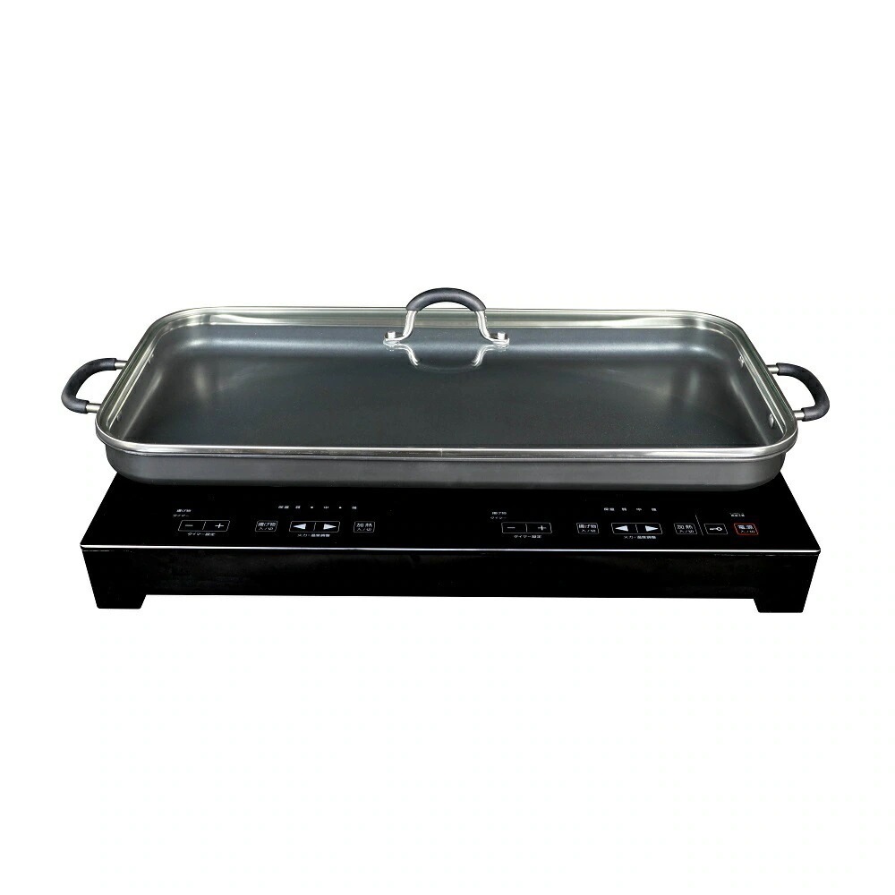 IH IH調理器 クッキングヒーター 卓上IHプレート付き 2口 1400W 高火力 据置 2口IH調理器 専用プレート付き SKJ-YA142HP