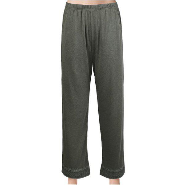 柔らかいレーヨン混紡の無地女性用イージーウェアパンツ