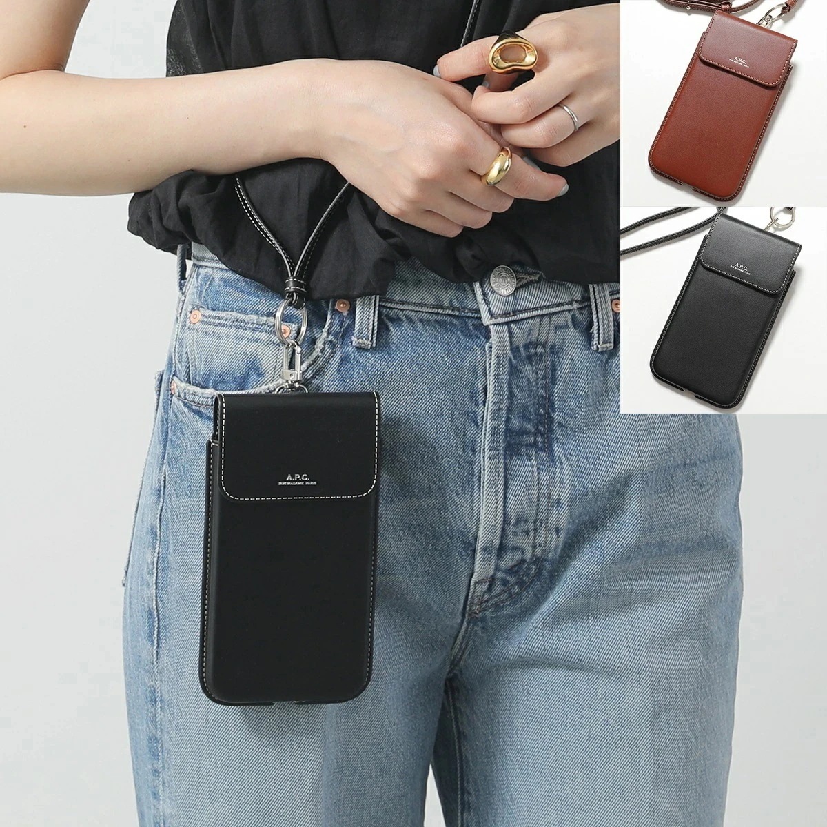 APC A.P.C. アーペーセー フォンケース PXAWV M63507 レディース ショルダーバッグ レザー 鞄 カラー2色 18,521円