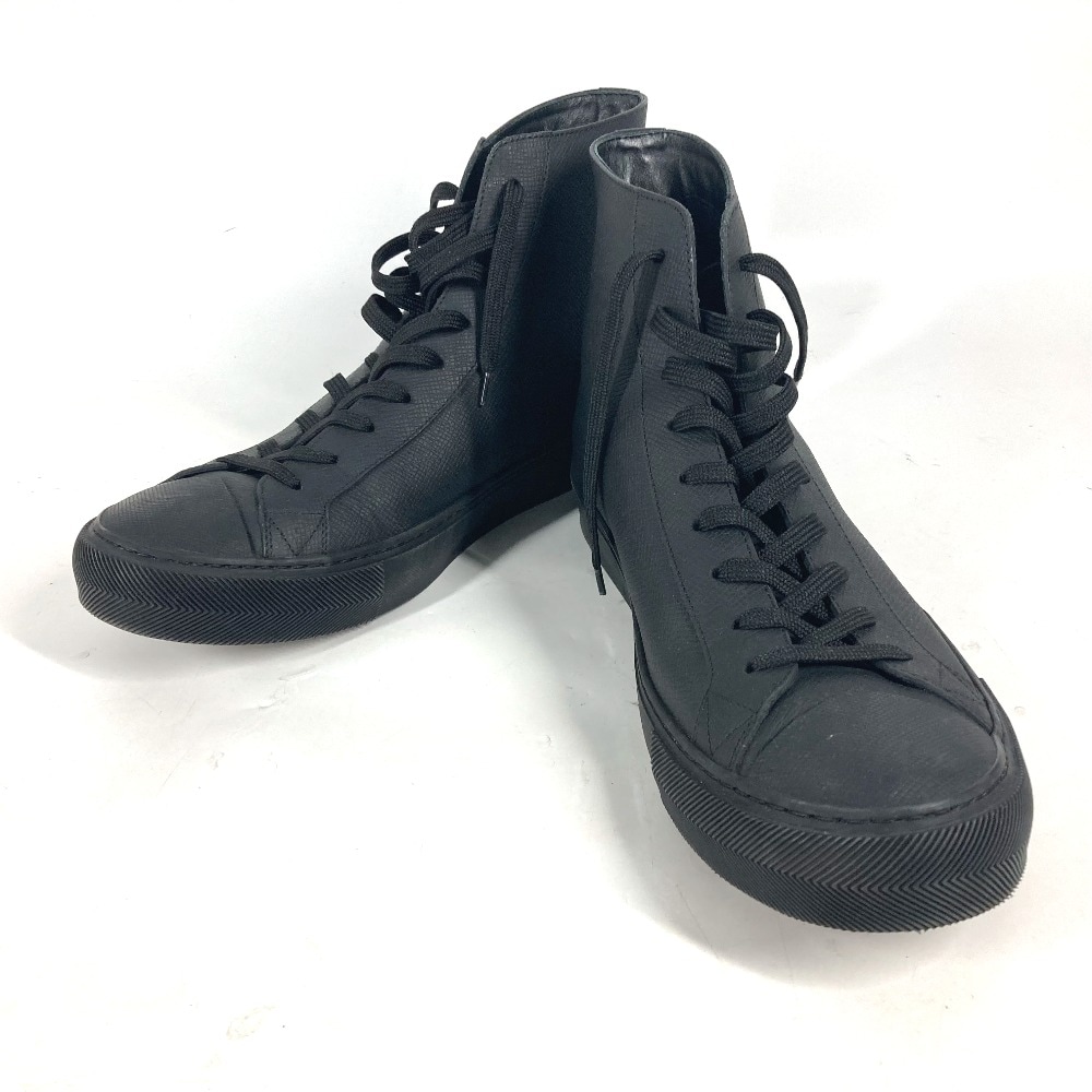 スニーカー ロゴ レインボー 靴 シューズ 紐 ハイカットスニーカー レザー ブラック