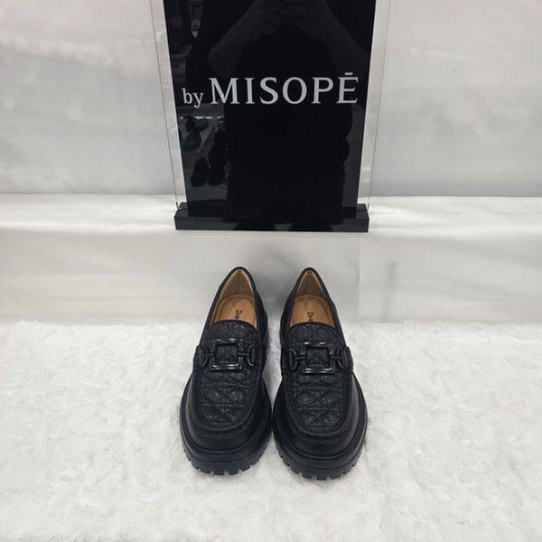 By 女性 キルティング装飾 ローファー 612HT439SP008 BLACK 3 JJ