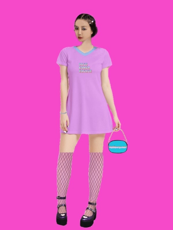 Short Sleeve V-Neck Dress G Logo