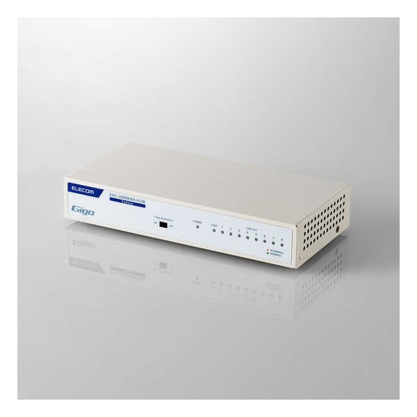 スイッチングハブ LANハブ 8ポート 1000/100/10Mbps メタル筐体/ファンレス EHC-G08MN4-HJW