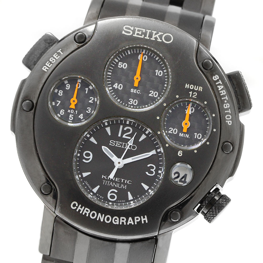 訳あり セイコー SEIKO 9T82-0A40/SBXZ003 キネティック クロノグラフ オートクォーツ メンズ _957490【中古】