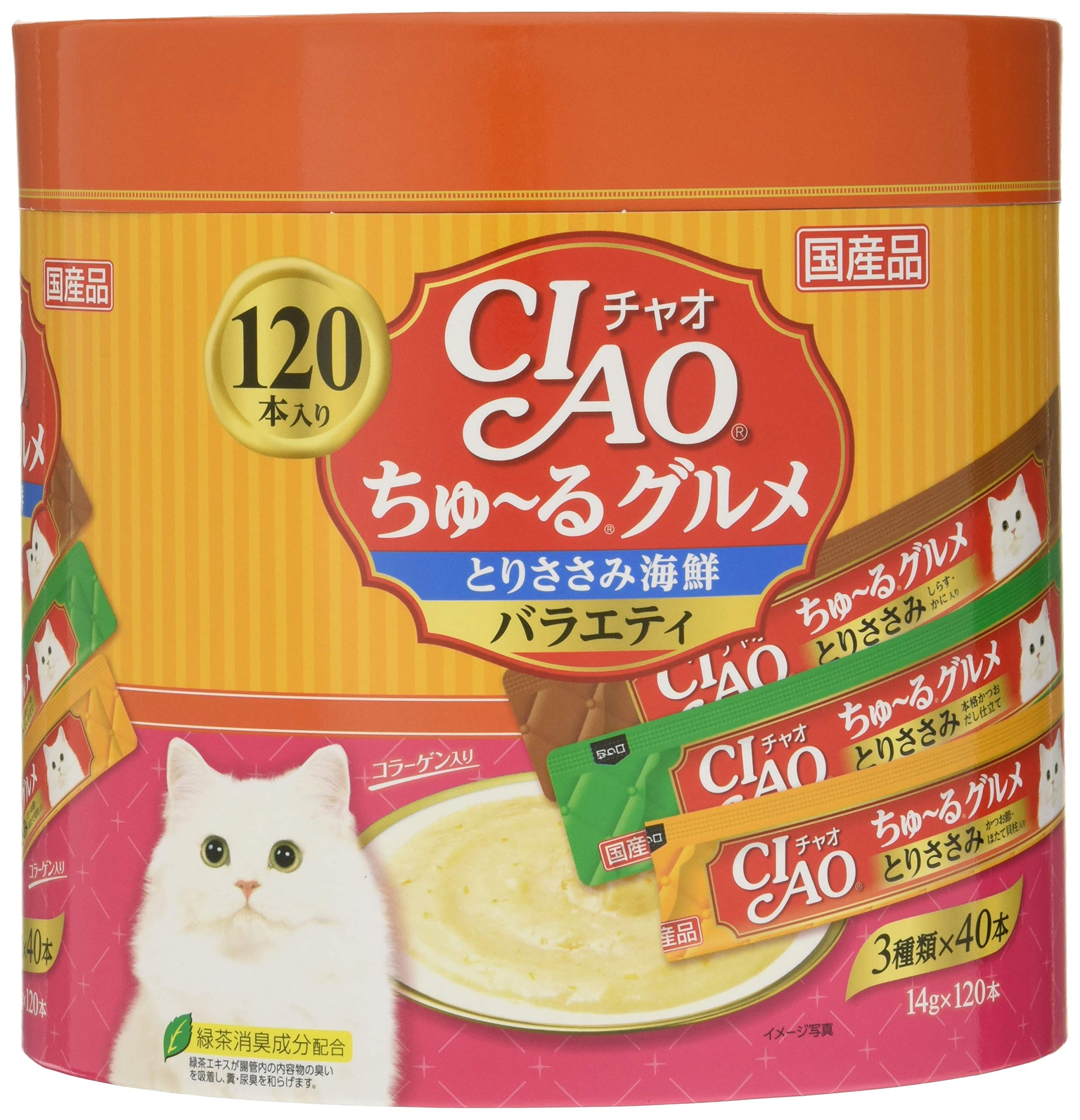 チャオ (CIAO) ちゅ~るグルメ とりささみ海鮮バラエティ 120本 猫用おやつ 6,436円