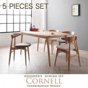 北欧デザイナーズダイニングセット[Cornell]コーネル/5点セット（テーブル+チェアAx4） ミックス
