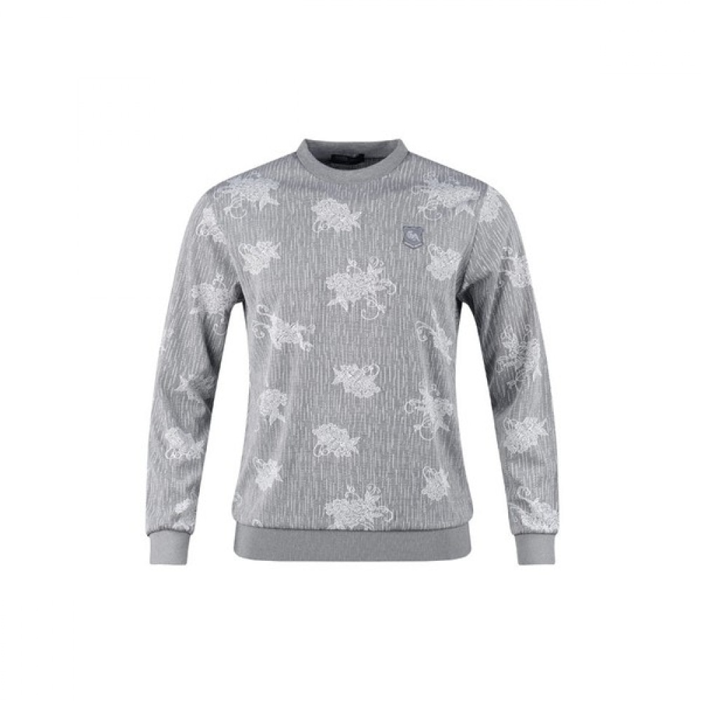 (ラックスゴルフ) ラックスゴルフグッドマンメンズジャカードラウンドネック長袖ゴルフシャツ YG4S402