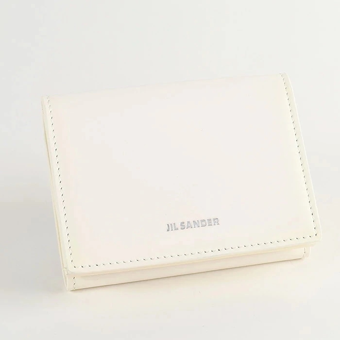 【訳あり】JILSANDER ジルサンダー 財布 ロゴ 3つ折り BIANCO ホワイト コンパクト財布 ミニ財布 折りたたみ財布 ギフト レザー シンプル