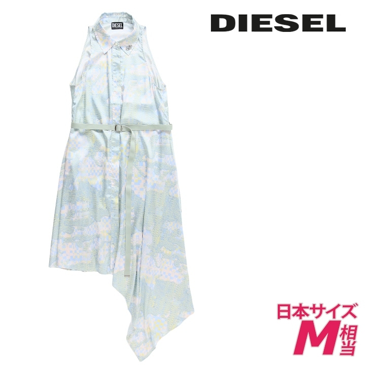 ノースリーブワンピースドレス レディース D-TRISA-AOP アシンメトリー 総柄 die-l-t-g4-2kf