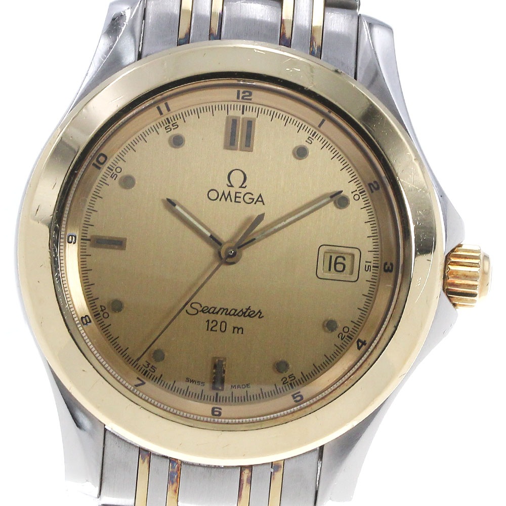 オメガ OMEGA 2311.10 シーマスター120 デイト YGコンビ クォーツ メンズ _862054【中古】