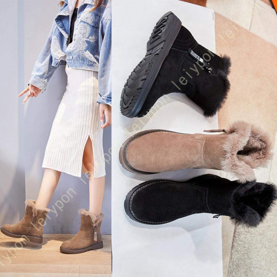 スノーブーツ レディース 滑らない 雪 遊び 靴 冬 靴 ブーツ 大人 カップル ペア ジュニア ブーツ 裏起毛 マジックテープ 防寒 防滑 防水 革 男女兼用