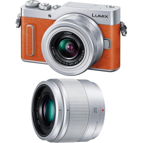 【中古】パナソニック Panasonic ルミックス GF10 ダブルレンズキット 標準ズームレンズ/単焦点レンズ付属 オレンジ DC-GF10W-D