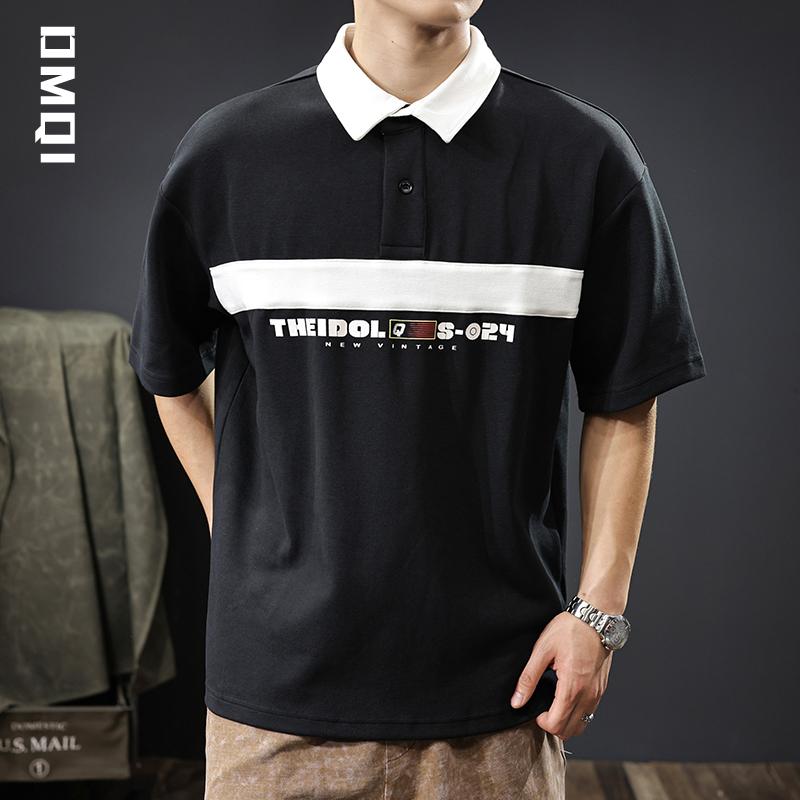 ポロシャツ メンズ 半袖 300g アメリカン スプライシング 夏 ファッション オーバーサイズ ポール 半袖 Tシャツ アメリカンカジュアル 5,866円