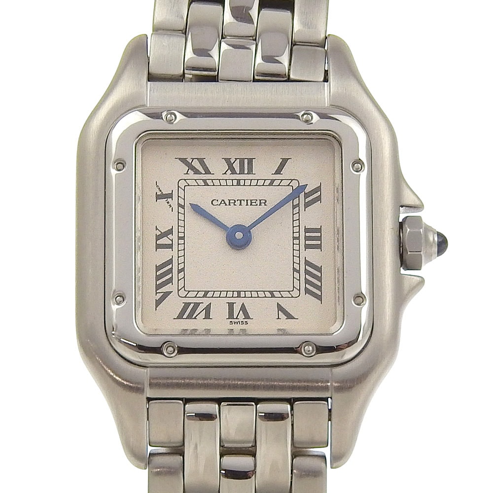 サントス パンテールSM WSPN0006 腕時計 ステンレススチール クオーツ アナログ表示 レディース 白文字盤 中古品 A+ランク