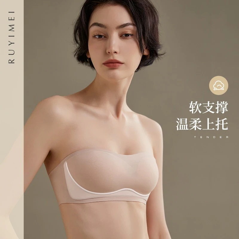 シームレスでゼリーのようなソフトサポートの女性用ストラップレスブラ滑り止めプッシュアップたるみ防止