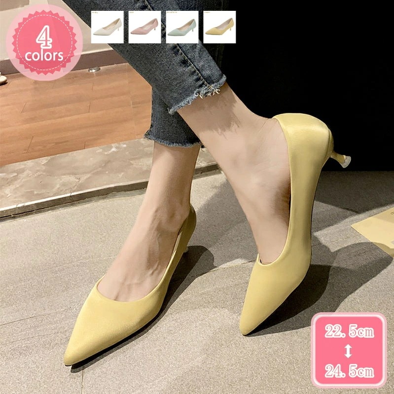 777円OFFクーポン パンプス ポインテッドトゥ 4cmミドルヒール ピンヒール レディース 美脚 セクシー 歩きやすい 痛くない 通勤 結婚式 レディース スムース調 パンプス 大きいサイズ ヒー