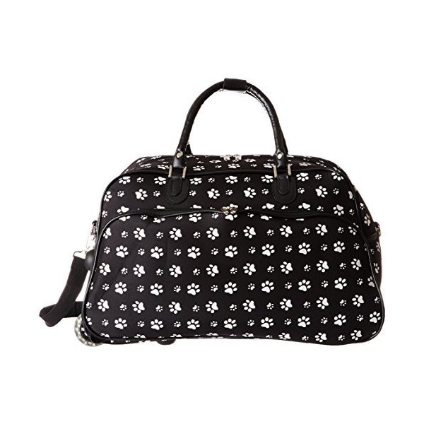 World Traveler 21-Inch Carry-On Rolling Duffel Bag， Black White Paws 並行輸入品 17,537円
