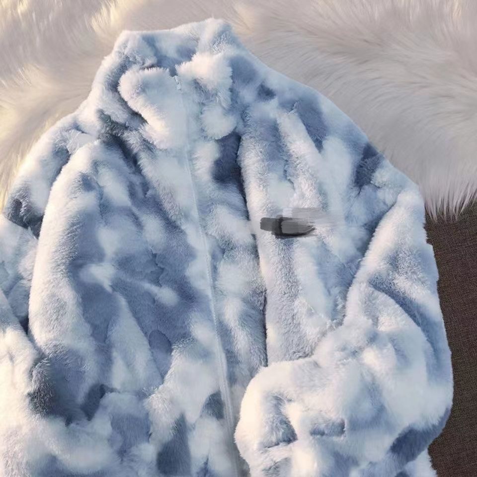 秋冬超人気コート 絞り染メンズアウター裏起毛ジャケット 韓国ファッション 冬服カップル服3色