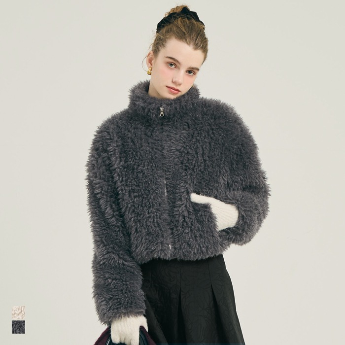 cocodeal ショートファージャケット Qoo10] coca フェイクファーショートジャケット レディ : レディース服