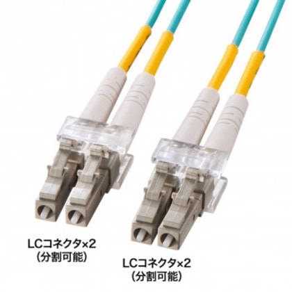 サンワサプライ メガネ型光ファイバケーブル(マルチ50μmOM3LC×2-LC×2) 3m HKB-OM3LCLC-03N