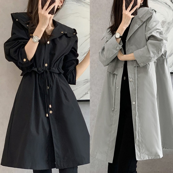 ストリング/レディース/フード付きジャンパー/アウター/ロングミリタリー風ジャケット/サファリジャケット/フィールドジャケット/サ