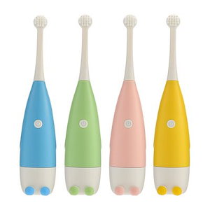 子供用電動歯ブラシ3-6-12歳男女の赤ちゃん防水充電かわいいカートゥーン知能音波軟毛ブラシヘッド