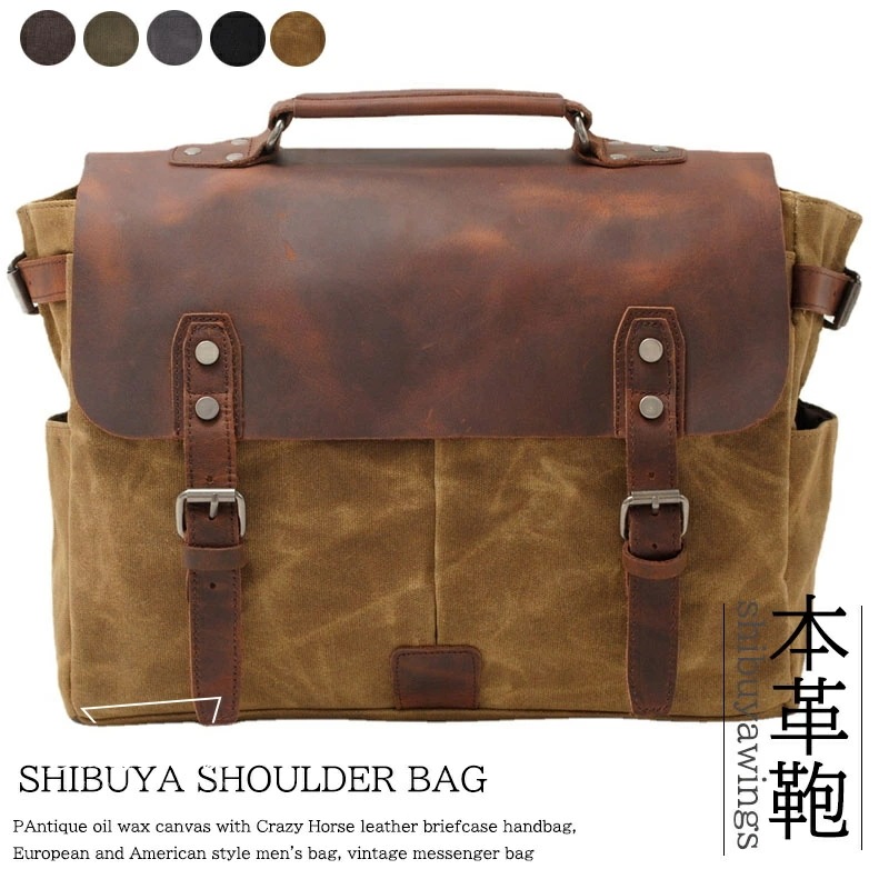 【2026新品】ショルダーバッグ 本革 帆布 ビジネスバッグ メッセンジャーバッグ 高品質 横型 メンズ 容量 カジュアル 斜めがけバッグ 出張 アウトドア 父の日 小物入れ バッグ 耐衝撃 多機能