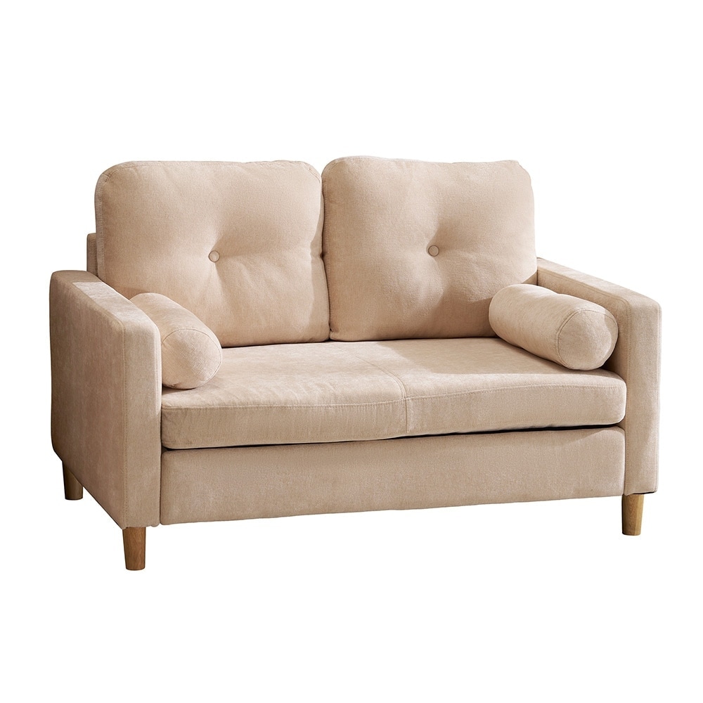 【国内即日発送】ソファ 二人掛け カウチ 枕付き ソファー 柔軟 ふわふわ 取付可能な脚 柔軟な背もたれ　取り外し可能な背もたれ コンパクト 一人暮らし