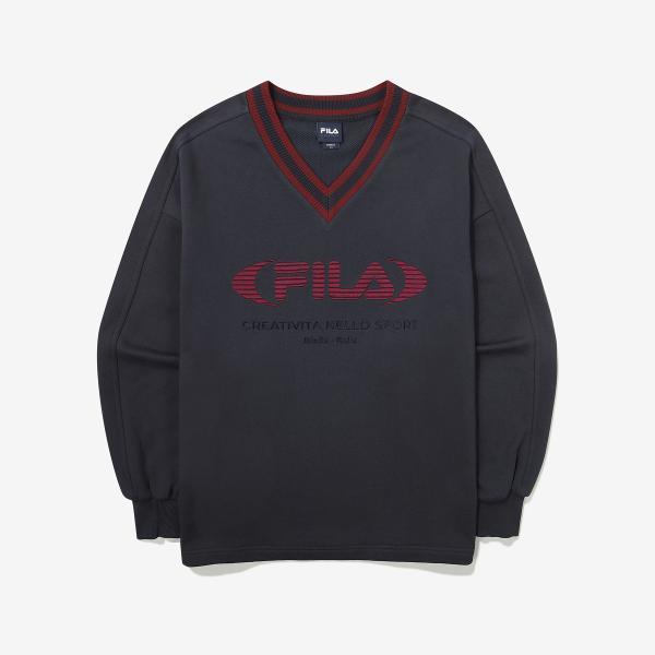 FILA Vネックロゴスウェット