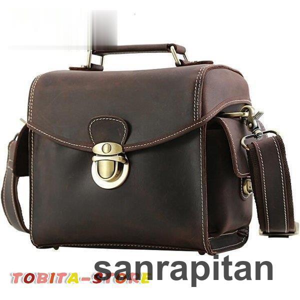 一眼レフ カメラバッグ カメラケース 本革 牛革 レンズ収納 インナーバッグ クッション アウトドア 大容量 ショルダーバッグ メンズ バッグ