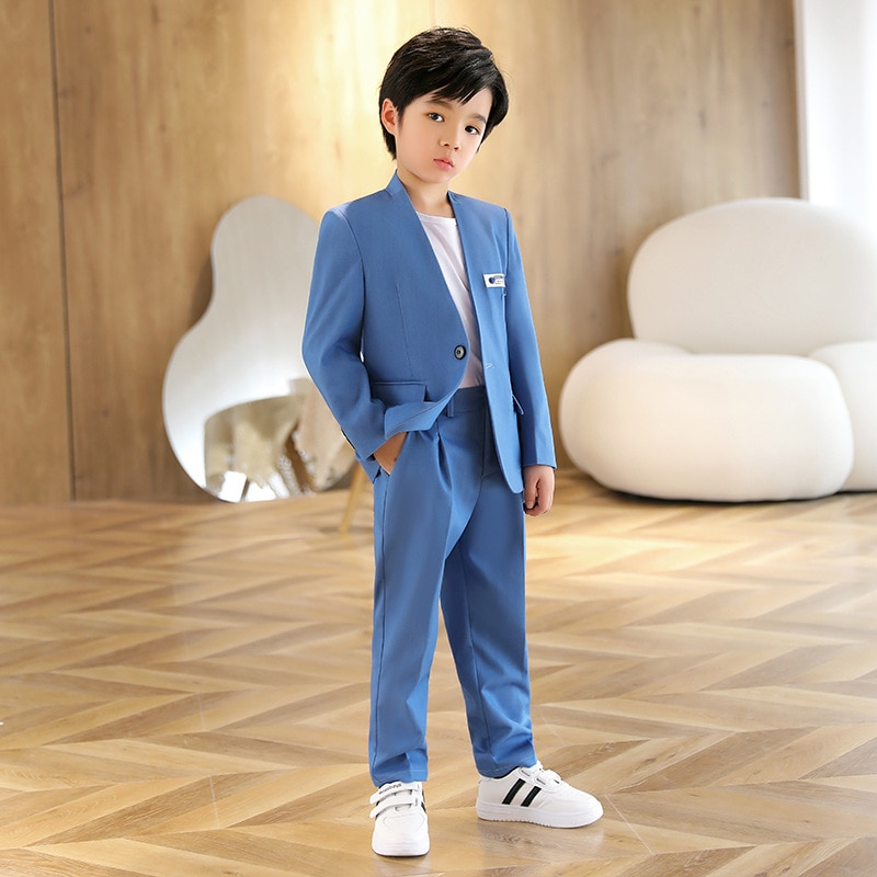 子供スーツ 2024 春と秋の韓国スタイルの小さなスーツドレスボーイズカジュアルホストパフォーマンス服